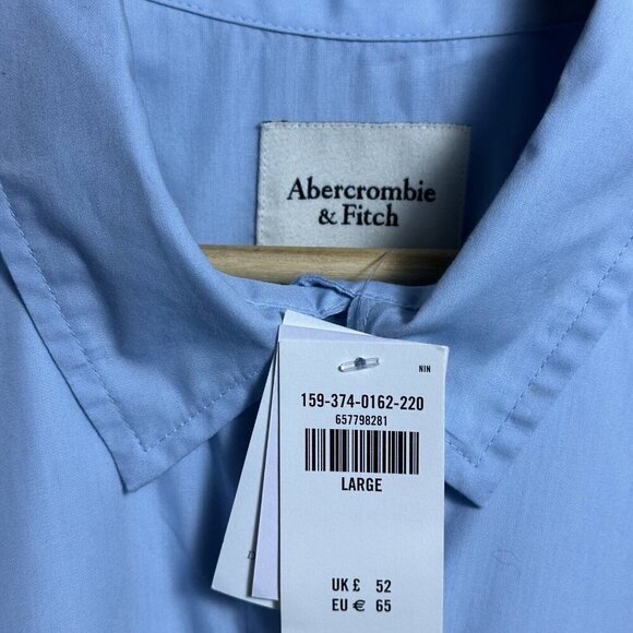 Abercrombie & Fitch Women's Button Shirt Dress blue Plain Turn-down collar - Picture 10 of 12